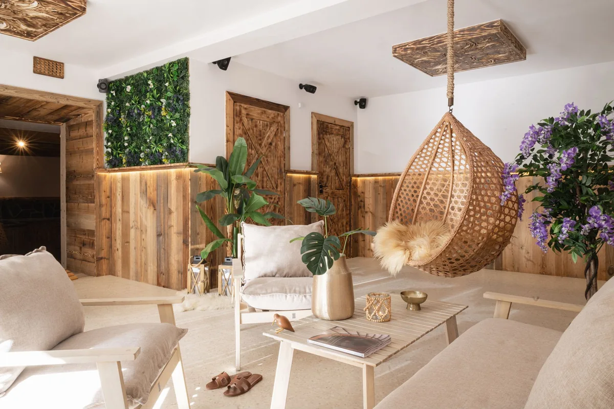 Kącik wypoczynkowy w strefie wellness